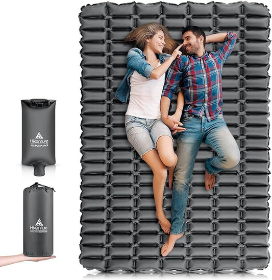 Hikenture Ultralight Double Sleeping Pad, Camping Mattress 2 Person for Backpacking, Hiking,Compact&Inflatable Outdoor Air Mat