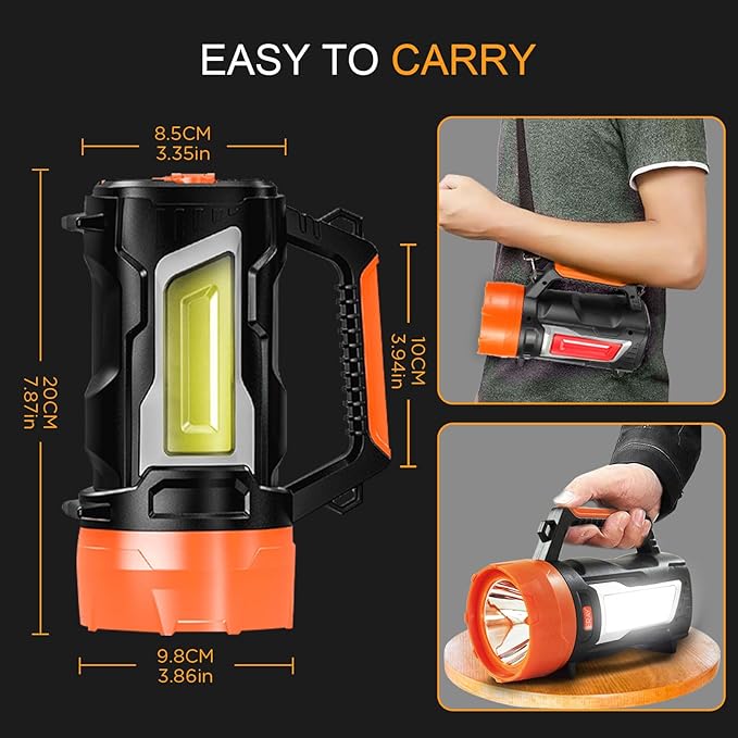 ErayLife Camping Lantern Rechargeable Hand Crank Flashlight, Super Bright LED Lanterns Flashlights for Camping Hiking Hurricane Emergency Power Outages, 6 Light Modes, Durable, Waterproof