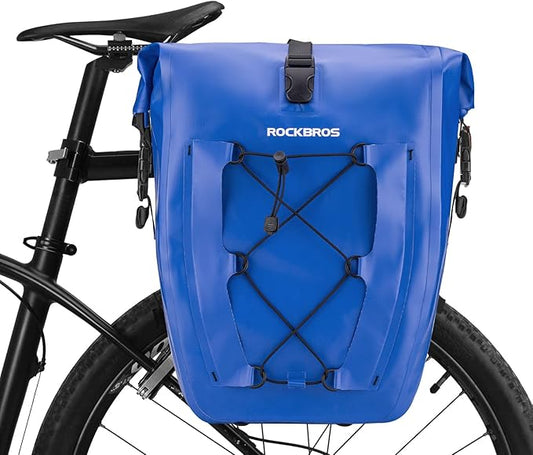 ROCKBROS Bike Panniers Waterproof Bike Rear Rack Bag Max 30L Large Capacity Bike Rear Panniers for Cycling Traveling Commuting