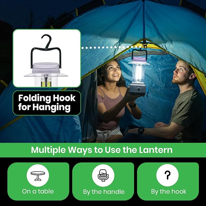 LitezAll LED Lanterns for Power Outages, Brightest Lantern 2000 Lumens - Battery Powered Light Emitting Diode Lantern for Emergency and Camping