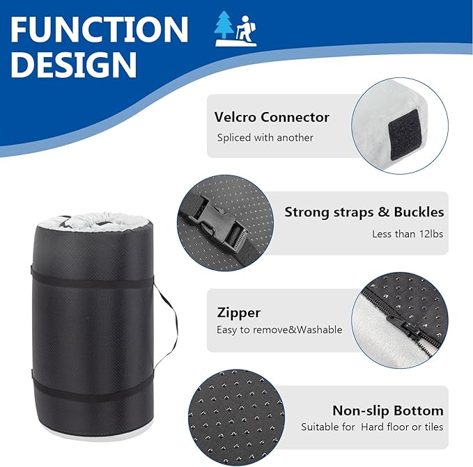 Outvita Sleeping Pad, Portable Camping Mat, CertiPUR-US Memory Foam Camping Mattress, Roll Up Floor Bed for Tent, Cot, Truck, Car, Outdoor Travel w/Portable Bag (3" with Pillow / 2.5" Without Pillow)