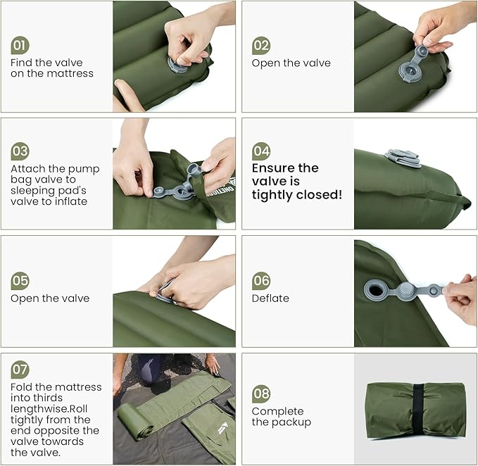 OneTigris Camping Sleeping Pad, Jade Ultralight Camping Mattress 2.8 R-Value Inflatable Sleeping Pads Compact for Camping Backpacking Hiking Traveling Tent 28.3 Extra-Wide with Patch-up Kit