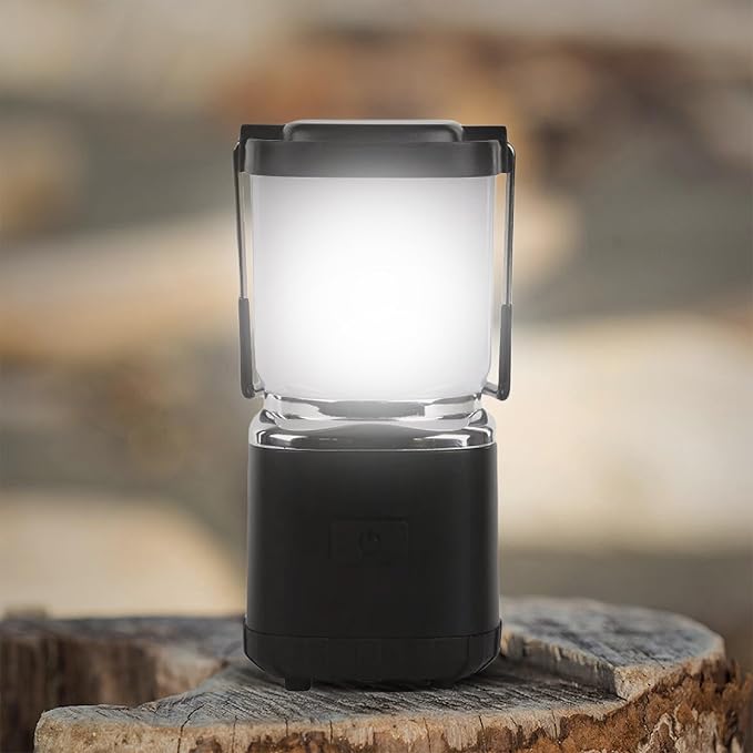 LUXPRO LP189 Mini Lantern - USB-C Rechargeable Camping Light - with 4 Lighting Modes - Dimmable LED Portable Lantern for Hiking & Emergency - Handy Compact Design - Black