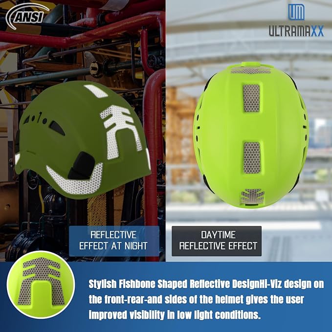 Safety Helmet Hard Hat, ANSI Z89.1 Approved Lightweight Vented Work Helmet, 6-Point Adjustable Ratchet Suspension Hardhat Ideal for Industrial and Construction