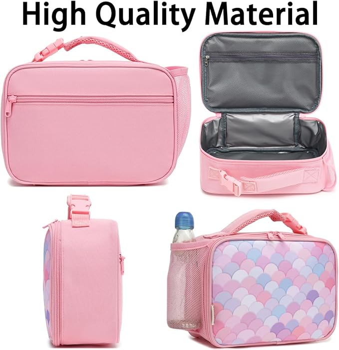 Insulated Lunch Box for School, Thermal Reusable Durable Freezable Lunch Bags for Kids Boys Girls Men Women - Small Soft Cooler Portable Lunch Tote Kit for Work Picnic Travel,Colorful