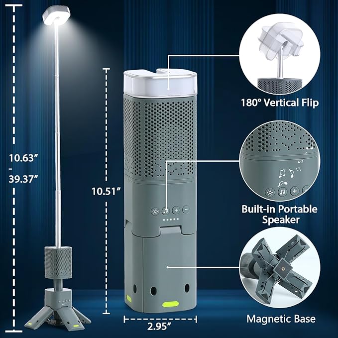 Yoobao Camping Lantern Rechargeable 14000mAh Battery Operated, Outdoor Telescopic Camping Tent Lights, 5 Light Modes, Magnetic Base, LED Flashlight Camping Essentials for Camping, Hiking, Emergency