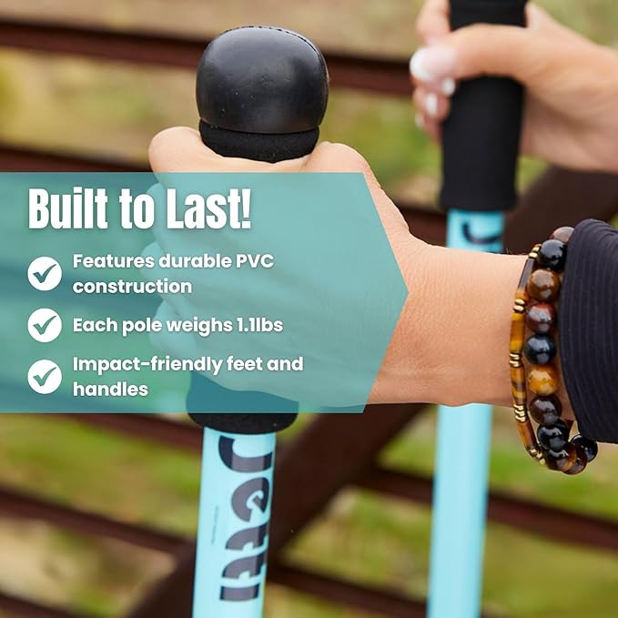 Weighted Walking Sticks for Seniors, Women & Men – 1.2lb Each Ergonomic Hiking Poles for Balance, Posture & Stability – Durable Trekking Poles for Walking