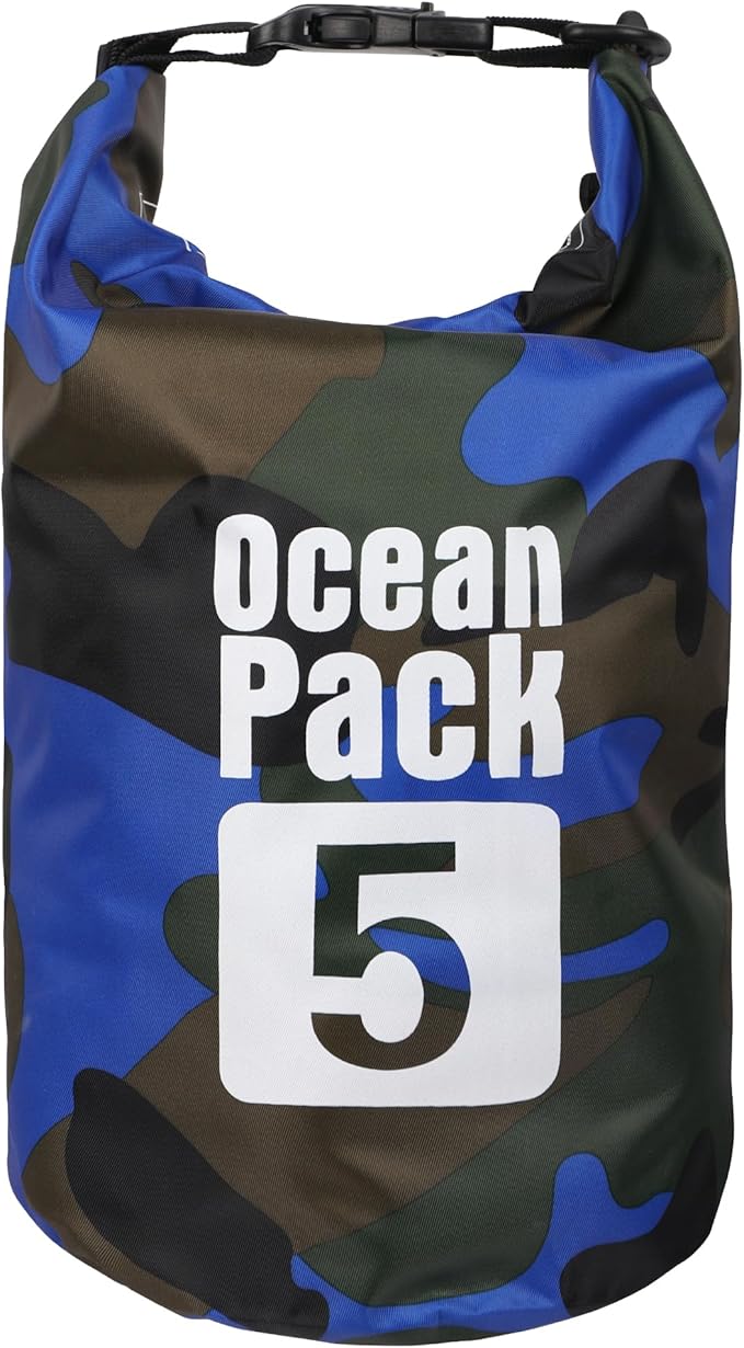 Dry Bag Waterproof for Women Men,5L Rolled Lightweight Dry Storage Bag Backpack with Phone Case for Travel,Swimming,Boating, Kayaking,Camping & Beach,Blue