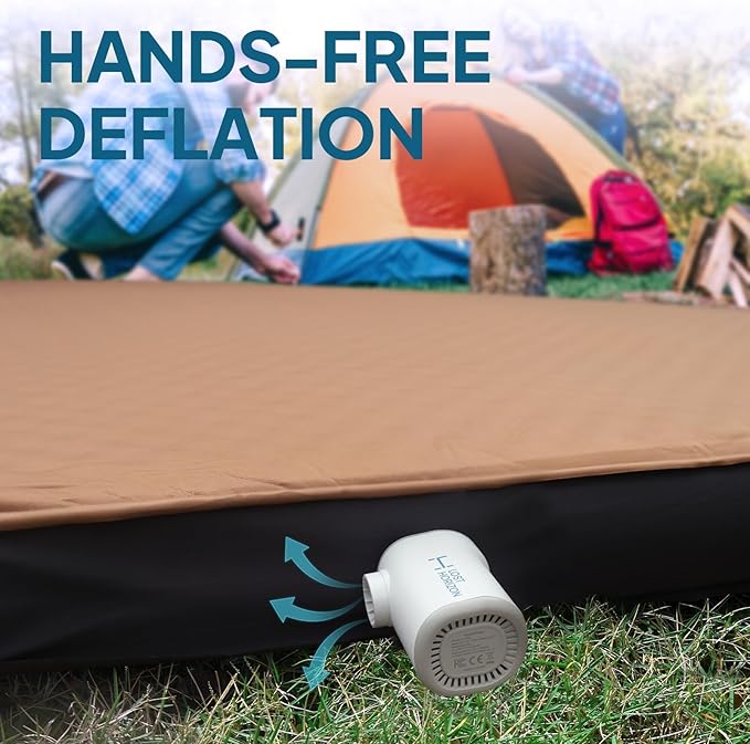 LOSTHORIZON Air & Foam Camping Mattress, Self-Inflating Sleeping Pad, 4.5" Thick, with Air Pump, Cot