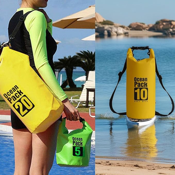 Floating Waterproof Dry Bag Backpack 5L/10L/20L, Roll Top Bag for Kayaking, Rafting, Boating, Swimming, Camping, Hiking, Beach, Fishing. (Blue, 20L)