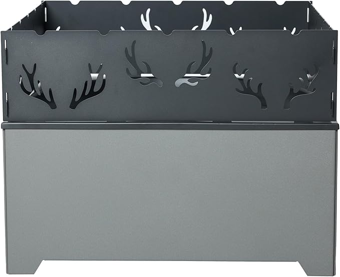 21.5 Inch Outdoor Wood Burning Fire Pit, Bonfire Grill for Patio and Backyard, Outdoor Portable Fireplace with Flame Panel - Flint Gray