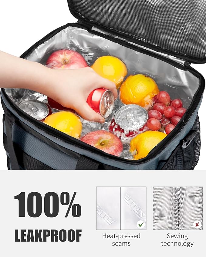 JOYHILL Lunch Box for Men, 40 Cans Large Insulated Lunch Bag, Leakproof Portable Cooler Bag with Shoulder Strap for Camping, Beach, Outdoor, Picnic, Food Delivery 30L,Blue