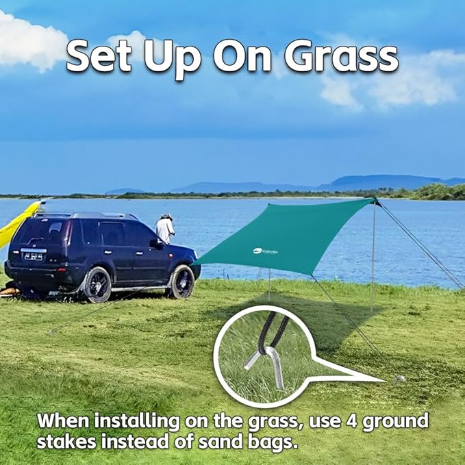 Beach Shade Tent, Portable Easy Pop Up Beach Canopy, UPF50+ Sun Protection Shelter, Windproof & Water Resistant, Perfect for Family