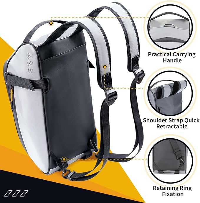 WOTOW Bike Rear Rack Bag - 10L Large Full Reflective Waterproof Trunk Bag, Multifunctional Bicycle Back Seat Cargo Carrier with Shoulder Strap(Full Reflective)