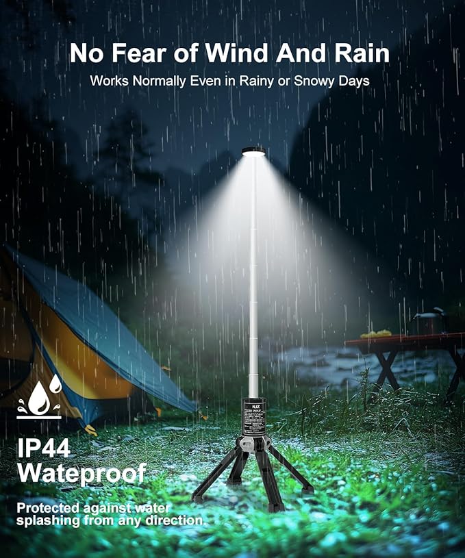 Camping Light, 20000mAh & 21H Runtime Rechargeable Light Tower. 6500K 3 Modes Telescopic Camping Light with Stand, Perfect for Outdoor, Emergency, Sports and Indoor Use(Carry Bag Included)