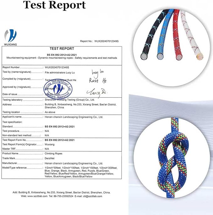 Double Braided Arborist Rope - 1/2 Inch x 100 Feet Polyester High Strength Climbing Rope for Tree Work, Halyard, Sailing (Blue)
