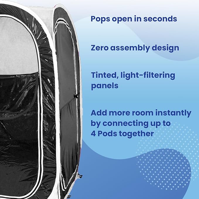 WeatherPod 1-Person Pop-Up Pod with Tinted Panels – Pop-Up Weather Pod, Protection from Cold, Wind and Rain with Added Privacy