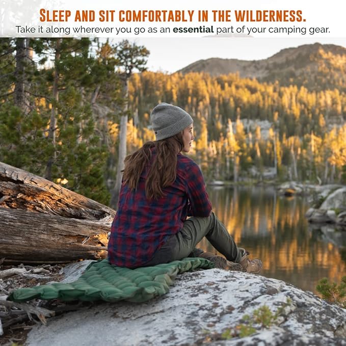 Camping Sleeping Pads and Camping Pillow Set - Ultralight Sleeping Pad for Camping, Backpacking Pad and Hiking Sleeping Pad- Ultralight and Packable Floor Sleeping Mat and Pillow Set