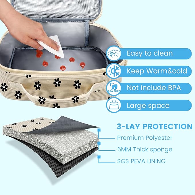 RLGPBON Kids Lunch Bag,Insulated Lunch Box for Girls Boys,Lunch Bag Toddler Teen,School Daycare Cute Travel bags