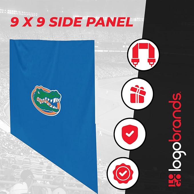 Logo Brands Officially Licensed NCAA Unisex 9 x 9 Side Panel, One Size, Team Color