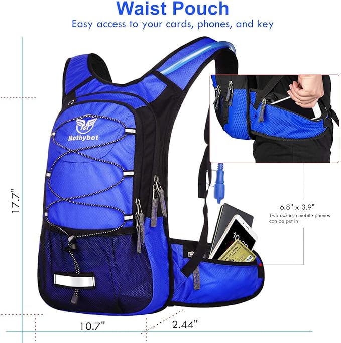 Hydration Pack, Insulated Hydration Backpack with 2L BPA Free Water Bladder and Storage, Hiking Backpack for Men, Women, Kids for Running, Cycling, Camping - Keep Liquid Cool up to 5 Hours