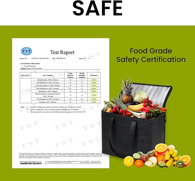 NZ home Insulated Cooler Bag and Food Warmer (Small, 2 pack) for Food Delivery & Grocery Shopping with Zippered Top, Black