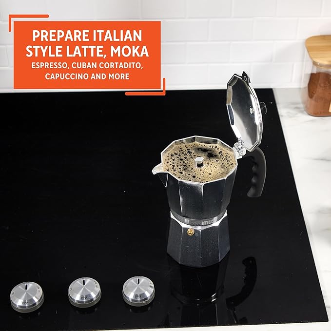 IMUSA 9 Cup Cast Aluminum Stovetop Coffeemaker, Moka Pot for Classic Cuban, Italian, and Espresso Style Coffee