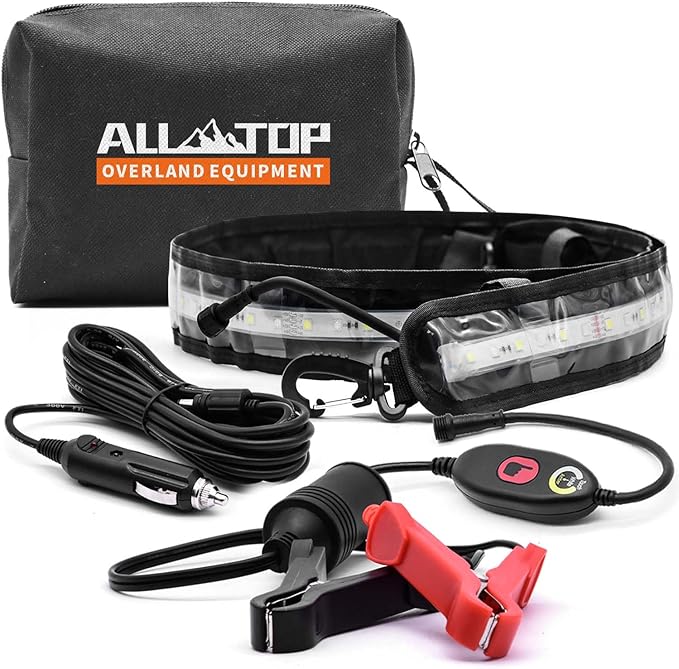 ALL-TOP Dimmable LED Camping Light Flexible Strip IP68 with Mounting Jacket - 1300 Lumen - IP68 Dual-Protection Water Resistanc Perfect for RV Camping and Overland