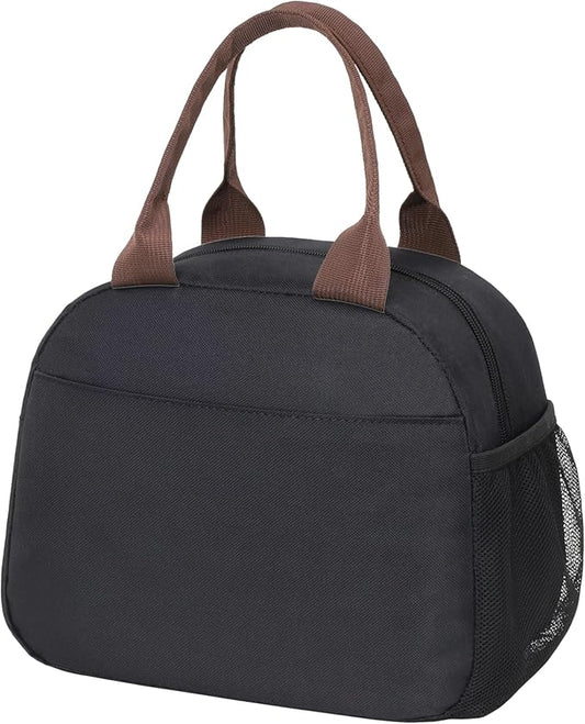 Bagseri Insulated Lunch Bag Women - Lunchboxes for Men Women Adult Reusable Leakproof Thermal Cooler Sack Food Handbags Case High Capacity for Work and Picnic (Black)