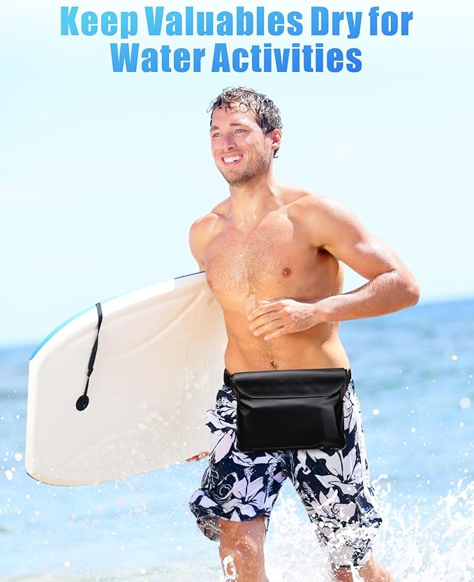 F-color Waterproof Fanny Pack - Waterproof Phone Pouch with Waist Strap - Cruise Essentials 2025 Must Haves Waterproof Pouch Dry Bag Keep Phone Valuables Safe for Beach Kayaking Boating Fishing