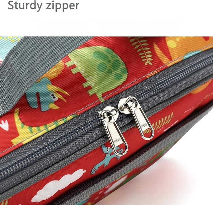 FlowFly Kids Lunch box Insulated Soft Bag Mini Cooler Back to School Thermal Meal Tote Kit for Girls, Boys,Dinosaur&Coconut