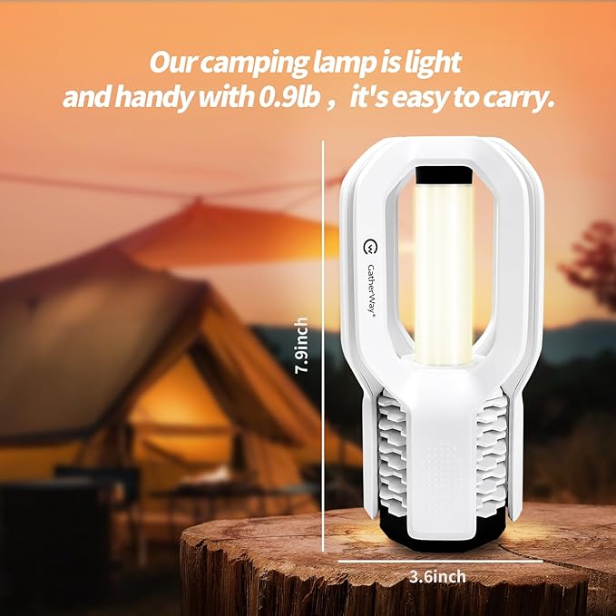 Rechargeable LED Camping Lantern - Free-Grip Design,4 Modes,IP65 Waterproof,3000K Warm Glow, Lightweight Portable Outdoor Light,Emergency Tent Light for Hiking,Backpacking & Home Use