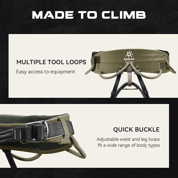 KAILAS B4 Rock Climbing Harness Men Roofing Harness Safety Belt Climbing Gear Adjustable Mountaineering Lightweight