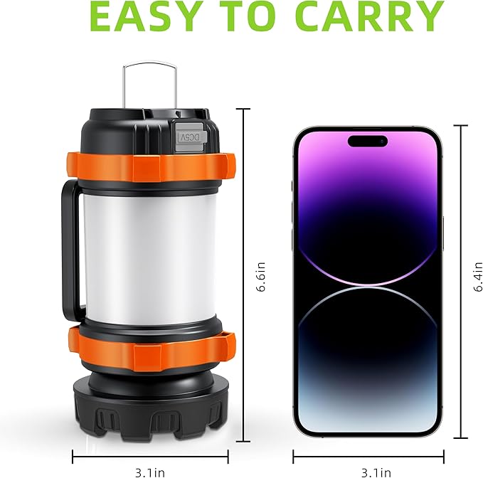 Camping Lantern Rechargeable , Alpswolf Camping Flashlight 4000 Capacity Power Bank,6 Modes, IPX4 Waterproof, Led Lantern Camping, Hiking, Outdoor Recreations, USB Charging Cable Included