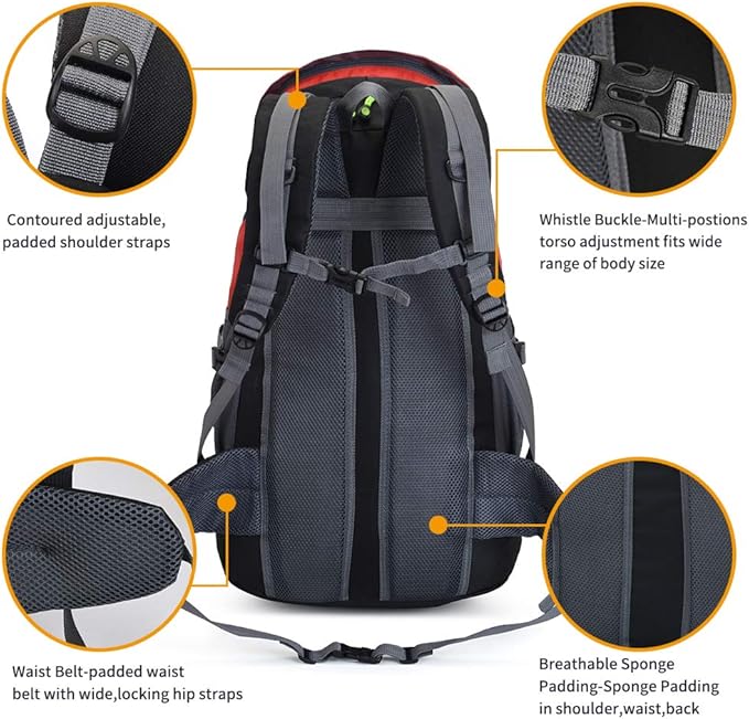 50L Hiking Backpack, Waterproof Lightweight Daypack for Outdoor Camping Travel