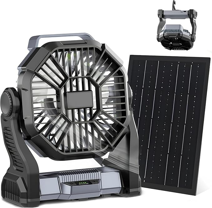 CONBOLA 25400mAh,Camping Fan, Portable Fans Rechargeable 9-Inch Battery Powered (180Hrs) LED Lantern, USB C Battery Beach Fan.