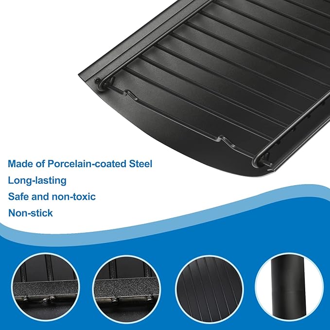 Uniflasy 23.62" to 35.43" Adjustable Ash Pan Replacement for Chargriller 5050 1224 5072 5650 1324 2121 2222 2123 E1224, Fit Oklahoma Joe’s Charcoal Grills, Royal Gourmet, Charbroil Replacement Part