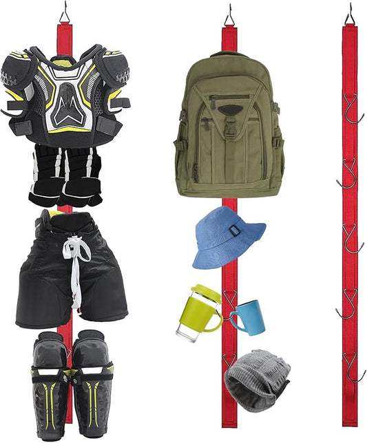Hockey Drying Rack,Hockey Equipment Gear Drying Rack,Portable Sports Gear Organizer Hanging Straps with 5 Hooks,Ice Goalie Hockey Gifts For Boys Football Baseball Catcher.Outdoor Camping Must Haves