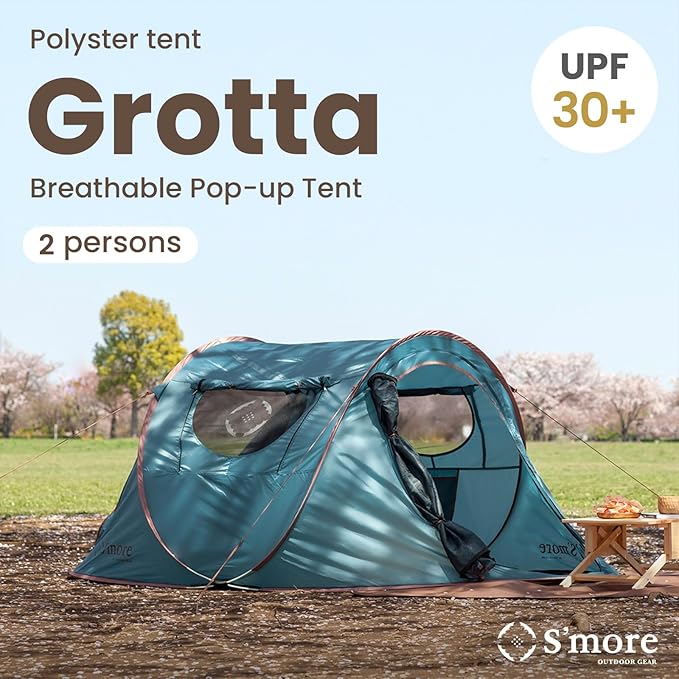 S'more Emergency Tent Shelter, Survival Tent for 2 Person, Lightweight and Portable Sun Shade Shelter, UFP 30+ Waterproof and Windproof Tent for Camping, Hiking, Backpacking and Outdoor Activities