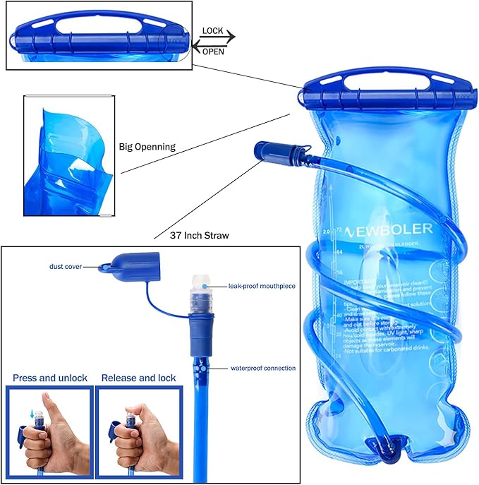 15L Hydration Backpack with 2L Water Bladder - Lightweight Running Vest for Men, Hiking Backpack Trail Running Pack for Cycling, Hiking, Outdoor Sports (3 Colors)