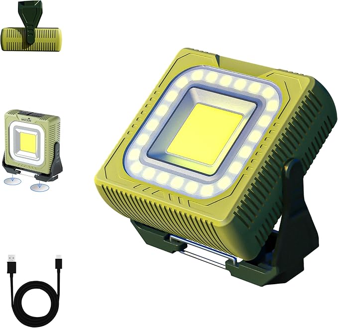 WARSUN Rechargeable LED Camping Lantern Mini Tripod Work Light 6 Modes, 1000 LM High Lumens Portable Magnetic Flashlight,Lightweight Tent Light, for Camping, Repair, Emergency