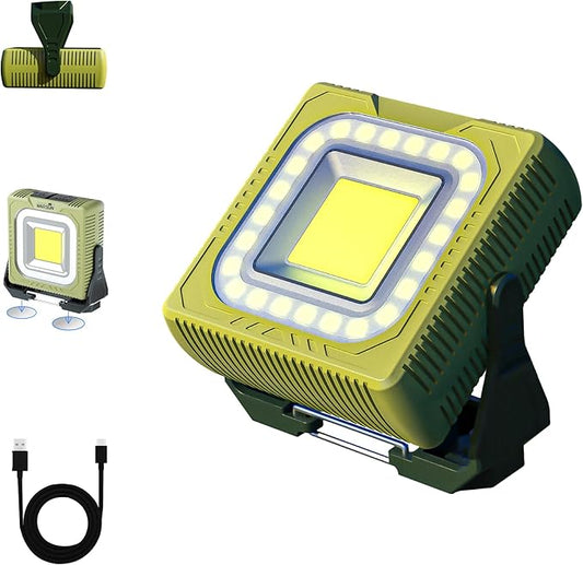 WARSUN Rechargeable LED Camping Lantern Mini Tripod Work Light 6 Modes, 1000 LM High Lumens Portable Magnetic Flashlight,Lightweight Tent Light, for Camping, Repair, Emergency