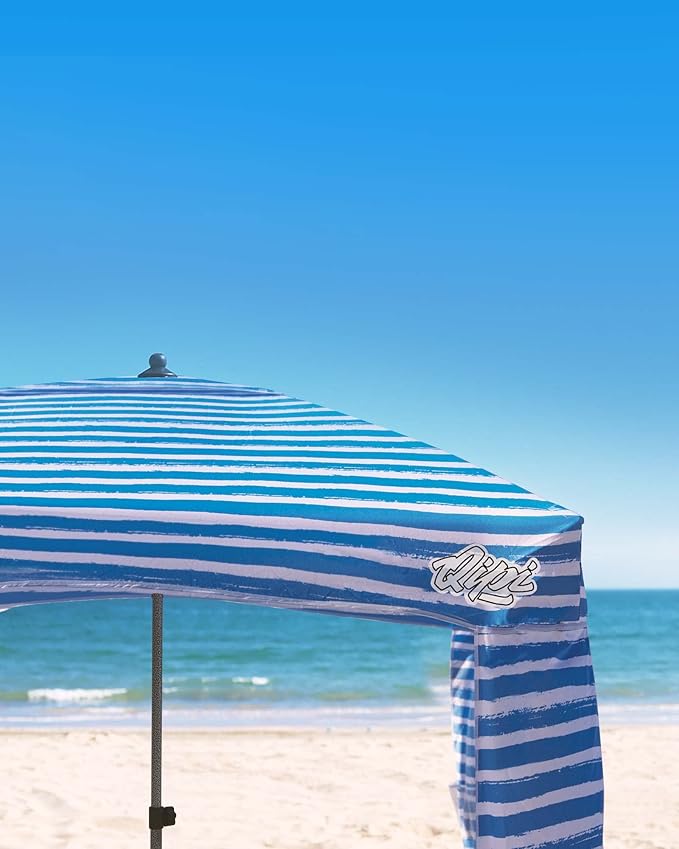 Qipi Beach Cabana - Easy to Set Up Canopy, Waterproof, Portable 6' x 6' Beach Shelter, Included Side Wall, Shade with UPF 50+ UV Protection, Ultimate Sun Umbrella - for Kids, Family & Friends