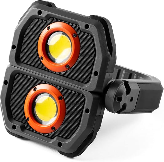 NEBO OMNI 3K Rechargeable Work Light | 3000 Lumens COB, 6 Light Modes, Rotating Magnetic Handles, Built-In Power Bank, Water Resistant, Portable Camping Lantern, Includes USB-C Charging Cable