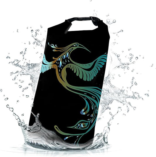 Waterproof Dry Bag,Roll Top Art Painting Phoenix Waterproof Backpack 5L/10L/20L Floating and Lightweight Bags for Kayaking, Boating, Fishing, Swimming and Camping