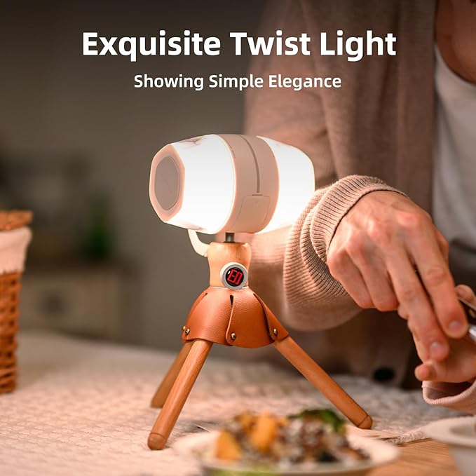 Twist Light LED Ambient Lighting with Hook, 520 Lumens 3 Colors Adjustable Mood Lighting Present Light Rechargeable Lantern for Bedroom Decor, Camping, Party, Travel, Home Essentials