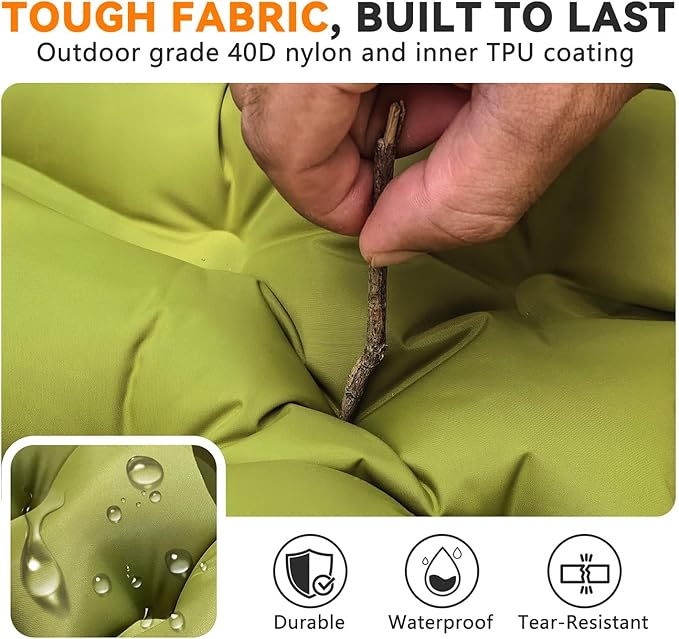 Sleeping Pad, Ultralight Inflatable Sleeping Pad for Camping with Pillow Built-in Foot Pump, Extra Thick Compact Camping Sleeping Mat for Hiking, Backpacking, Tent Use