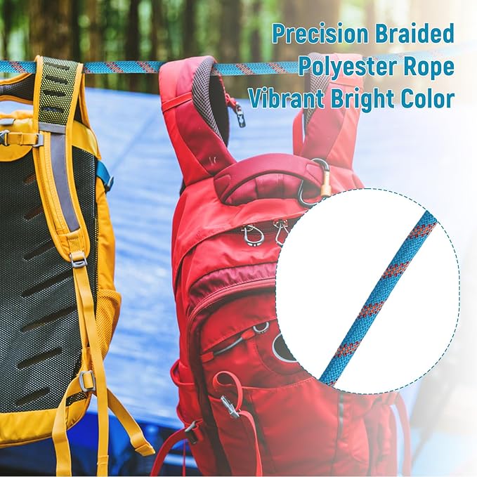 Arborist Rope Climbing Rope Outdoor Rope Sailing Rope Heavy Duty Rope 1/2 Inch Rope 48 Strands Bull Rope for Construction Climbing Swing Sailing