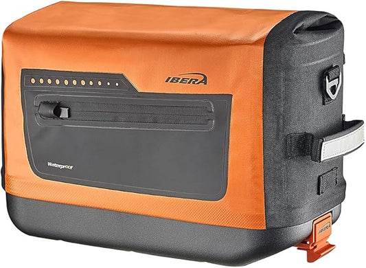 Ibera Bike Trunk Bag - PakRak Clip-On Quick-Release Waterproof Bicycle Commuter Bag