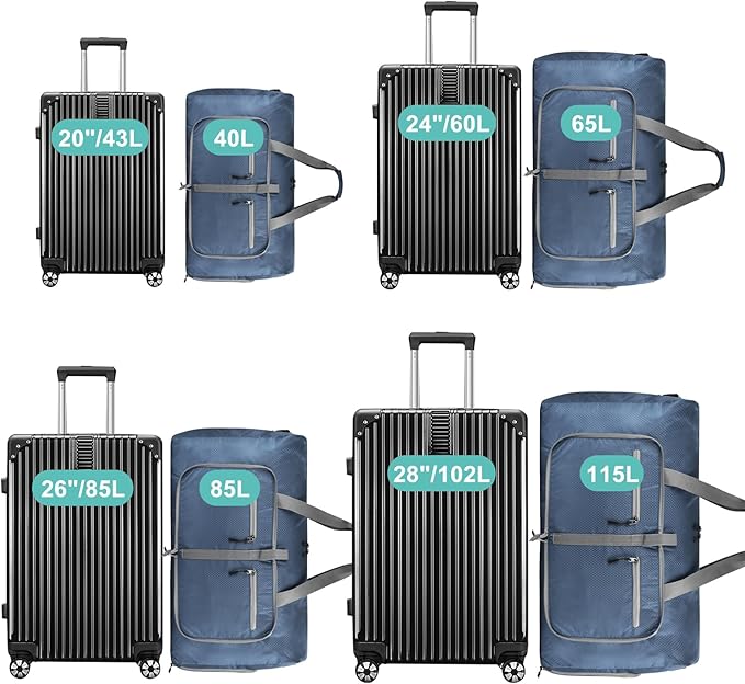 Dimayar Travel Duffle Bag for Men Women - Foldable Duffel Bag with Shoes Compartment - Overnight Bags Waterproof & Tear Resistant(40L,Dark Blue)